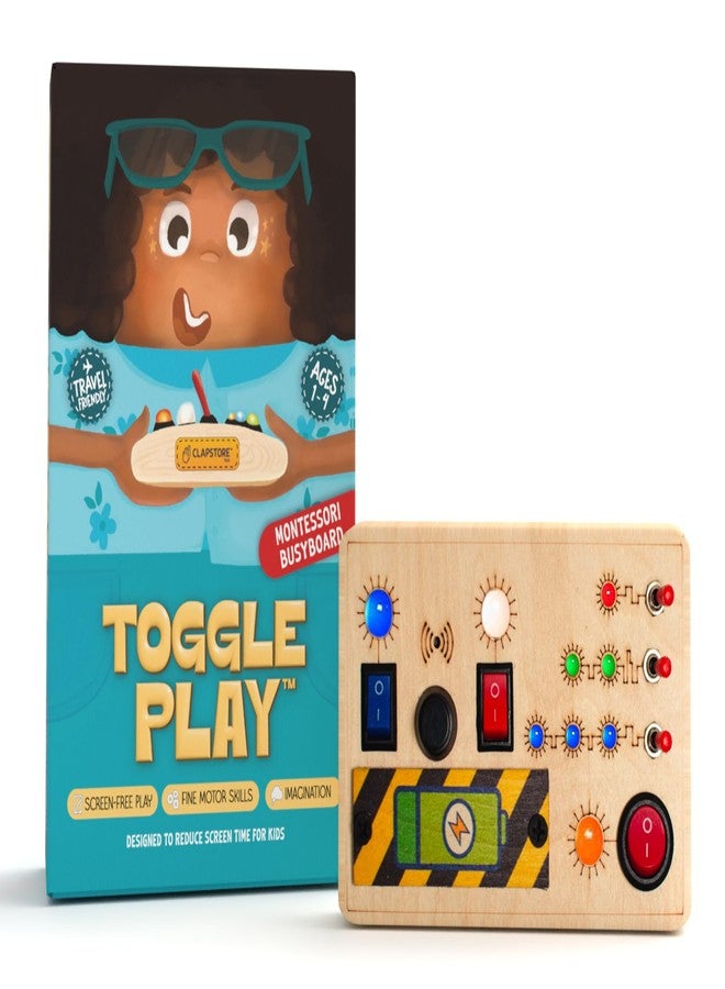 Clapstore Toys Busy Board Tinker Pad & Toggle Play Combo, LED Sensory Montessori Toys for Kids, 1-6 Years - Image 5